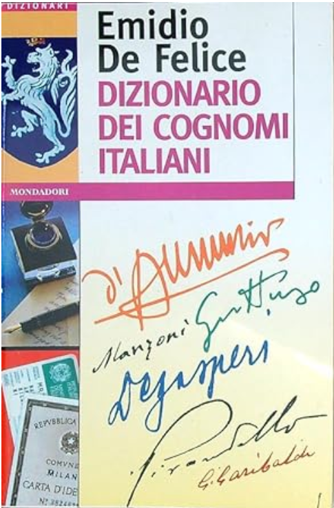 DIZIONARIO DEI COGNOMI ITALIANI